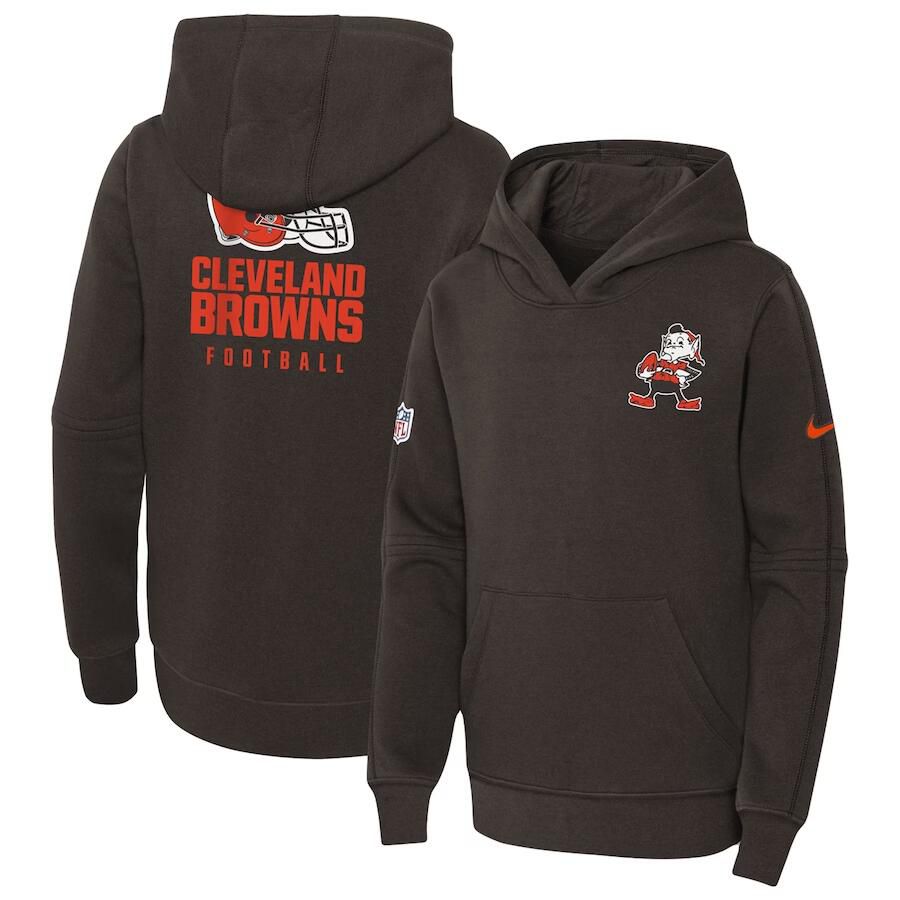 Youth 2023 NFL Cleveland Browns brown Sweatshirt style 1->green bay packers->NFL Jersey